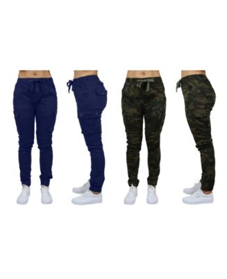 women's twill cargo joggers