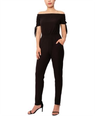 macy's off the shoulder jumpsuit