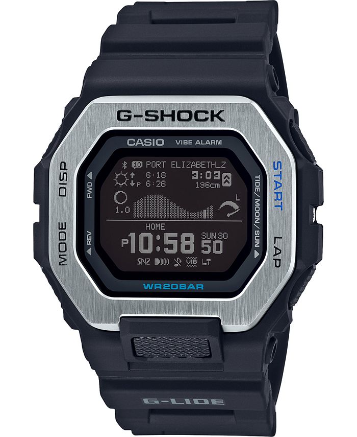 G Shock Men S Connected Digital G Lide Black Resin Strap Watch 46mm Reviews Watches Jewelry Watches Macy S