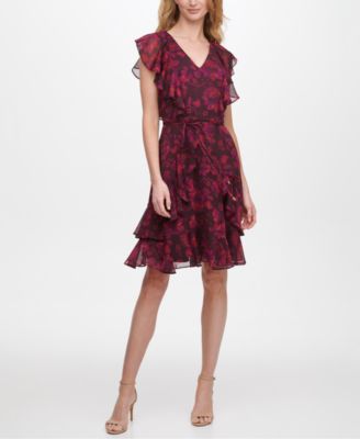macys flutter sleeve dress