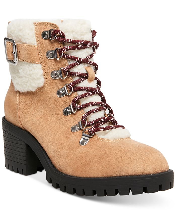 faux fur hiker ankle boots