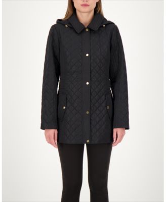 jones new york hooded quilted coat