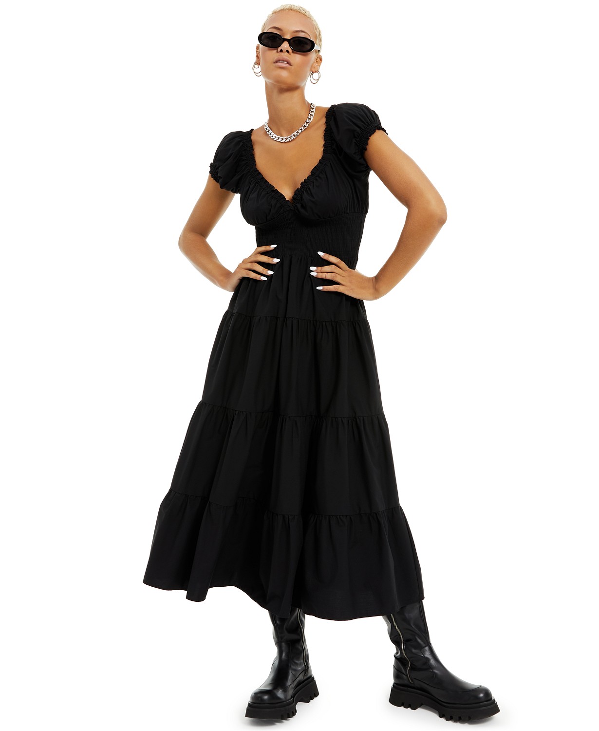 Danielle Bernstein Solid Poplin Midi Dress, Created for Macy's