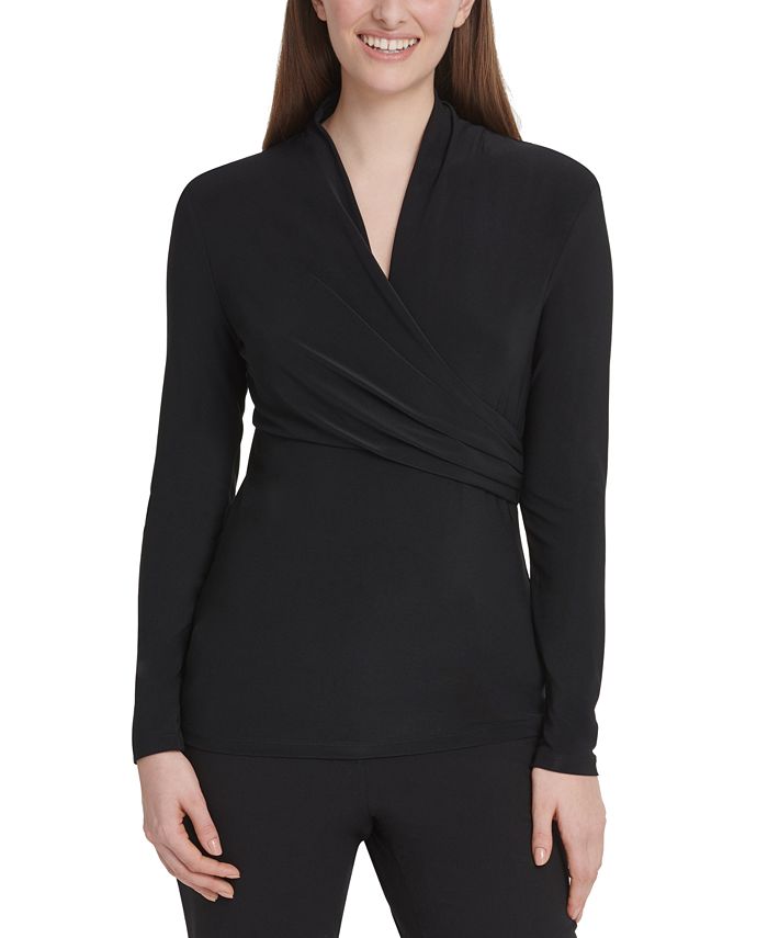 DKNY SurpliceNeck Top & Reviews Tops Women Macy's