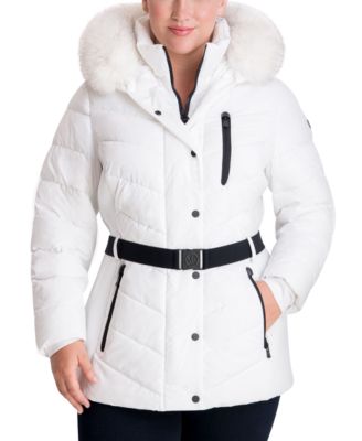 michael kors belted down jacket