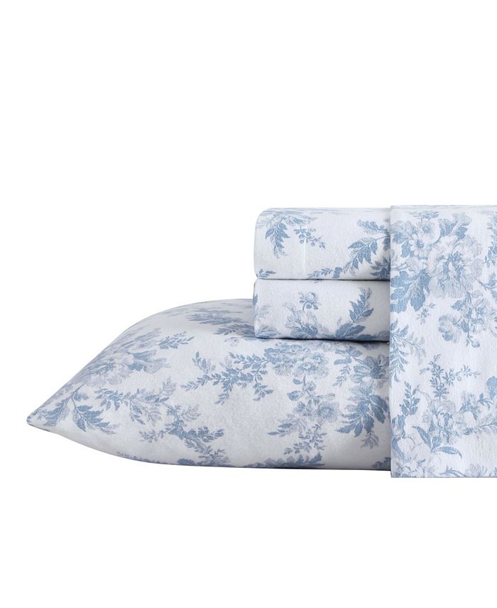 Laura Ashley Vanessa Flannel Cotton Twin Sheet Set Reviews Sheets Pillowcases Bed Bath Macy S Laura ashley frosting sheer curtain, white. macy s