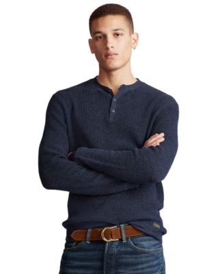 men's cotton henley sweater