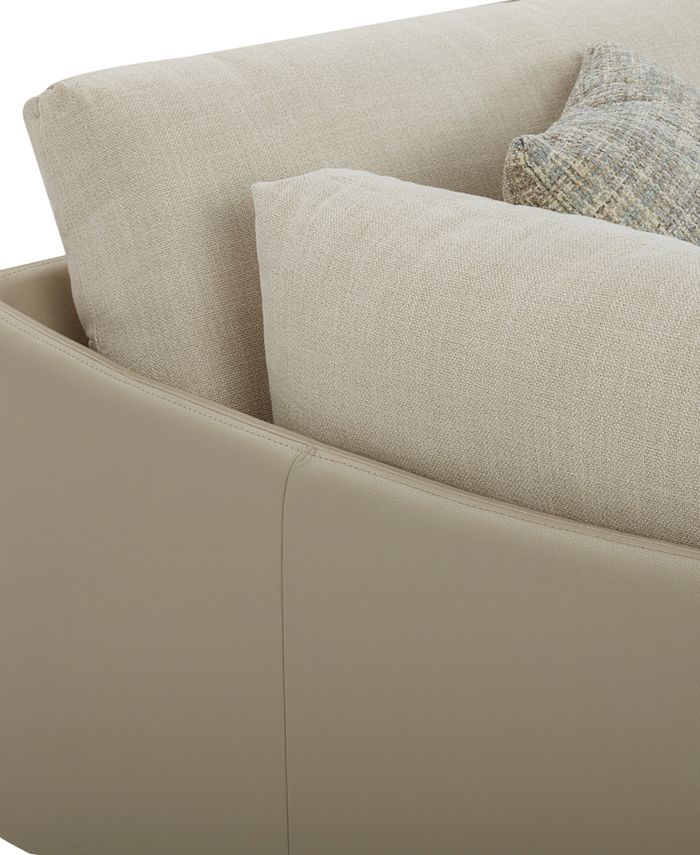 Furniture Marleese 2Pc. Fabric and Leather Sofa with Chaise, Created