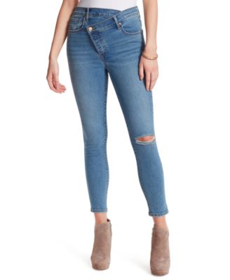 asymmetrical waist jeans