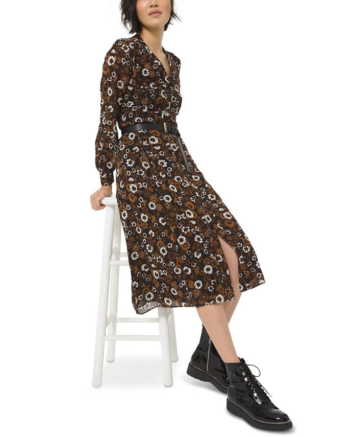 Michael Kors Floral Print Midi Dress Reviews Dresses Women Macy S Slouchy sweaters with distressed denim or cute peasant dresses? michael kors floral print midi dress