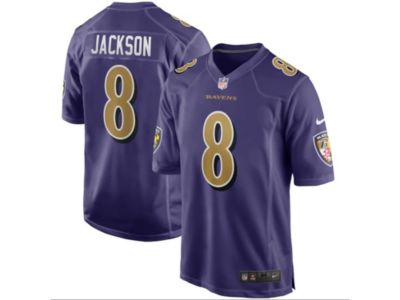 men's baltimore ravens lamar jackson nike purple game jersey