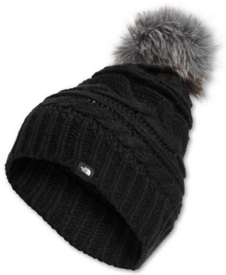 north face triple cable pom beanie