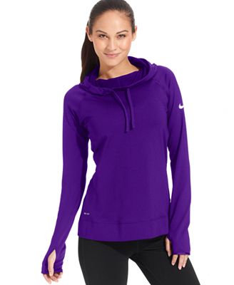 Nike Pro Hyperwarm Dri-FIT Long-Sleeve Hoodie - Tops - Women - Macy's