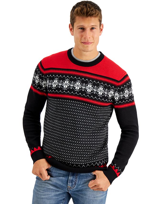 Charter Club Men's Snowflake Sweater, Created for Macy's & Reviews ...
