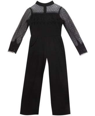 macy's black and white jumpsuit