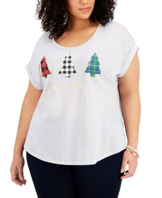 macy's style & co plus size tops