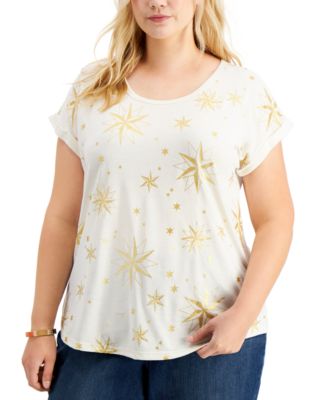 macy's style & co plus size tops