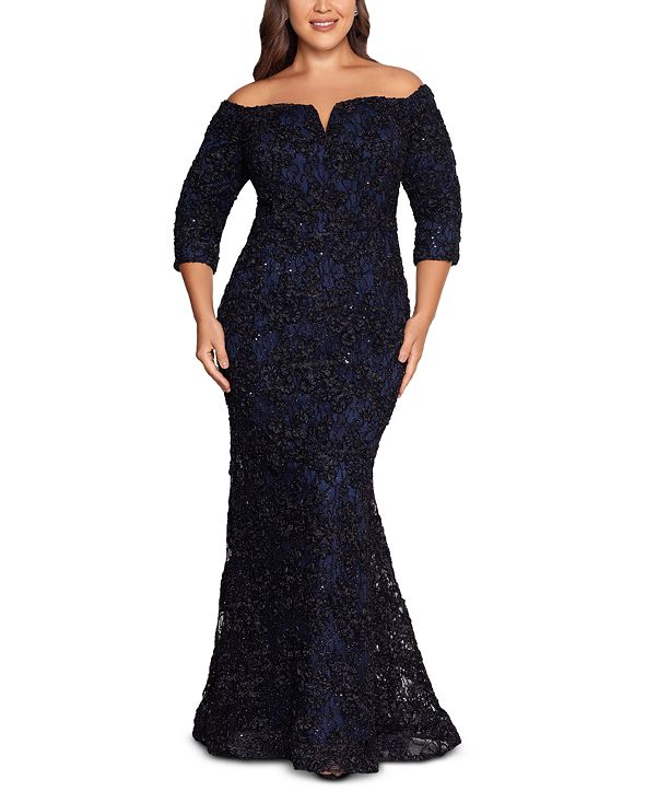 xscape plus size gown