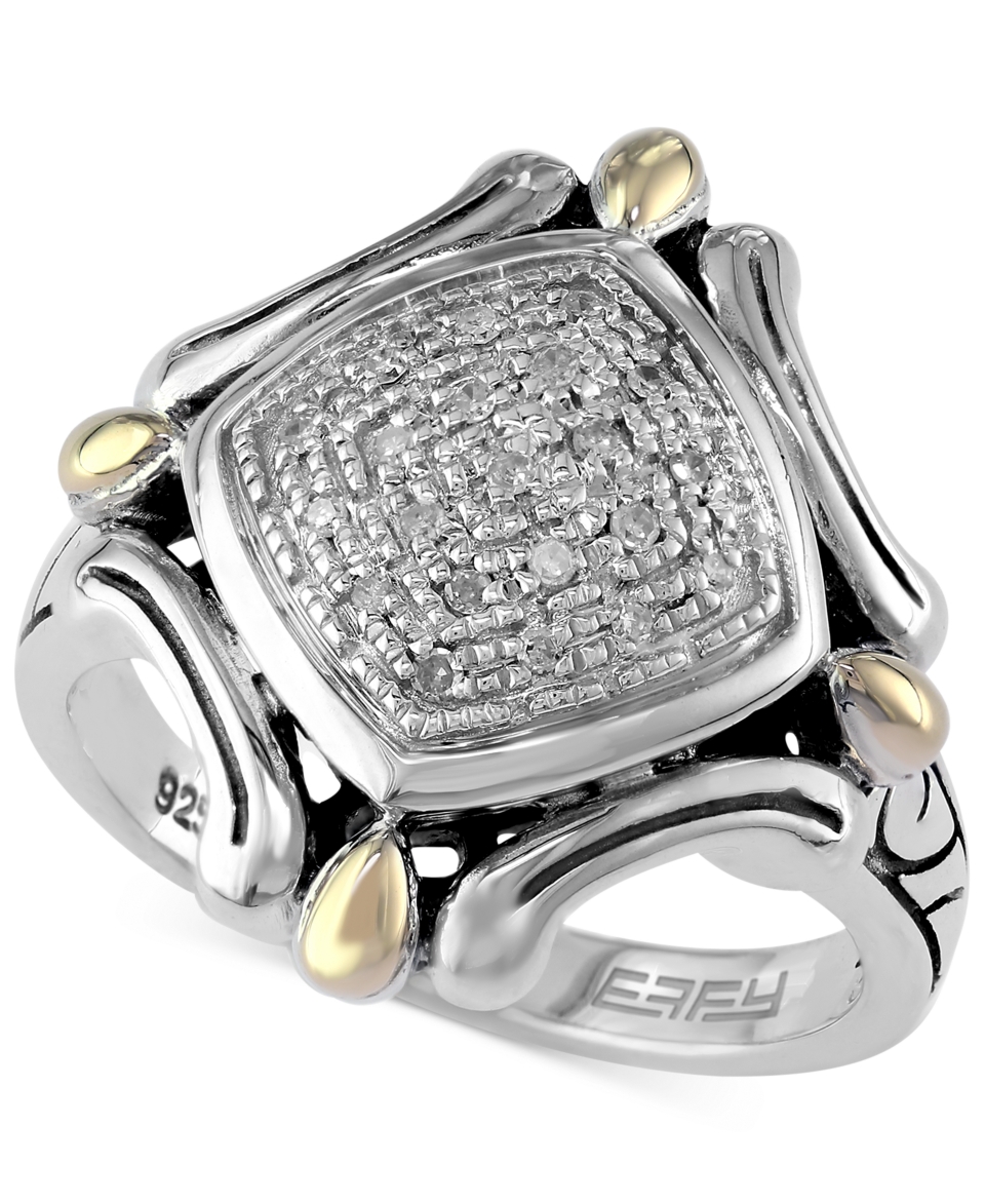 Balissima by EFFY Diamond Accent Dimensional Ring in Sterling Silver and 18k Gold   Rings   Jewelry & Watches