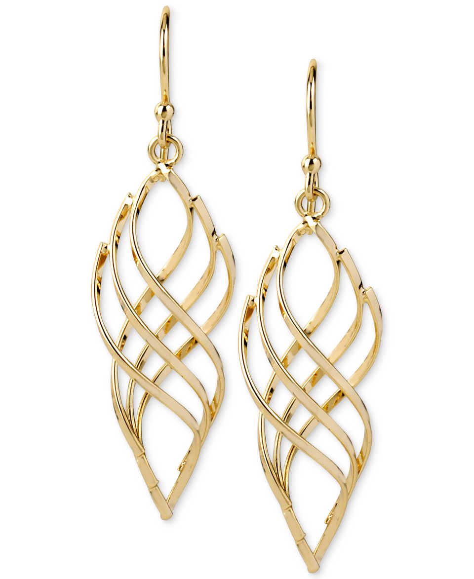 14k Gold Earrings, Diamond Cut Marquise Filigree Drop Earrings   Earrings   Jewelry & Watches
