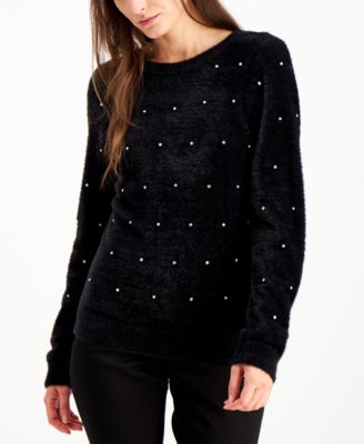 macy's black sweater