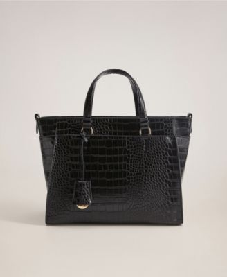 croc effect bag mango