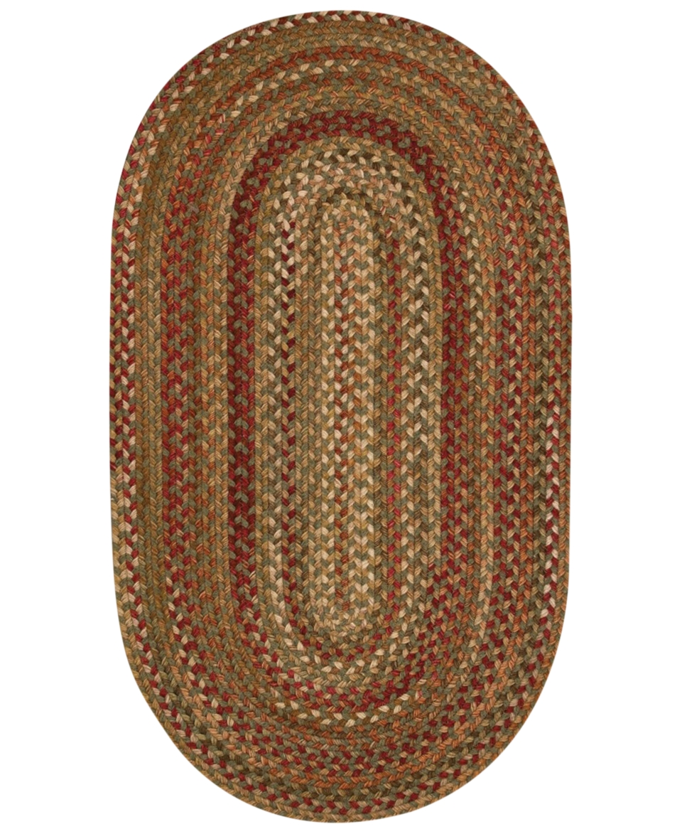 Capel Area Rug, Homecoming Oval Braid 0048 200 Evergreen 5 x 8   Rugs