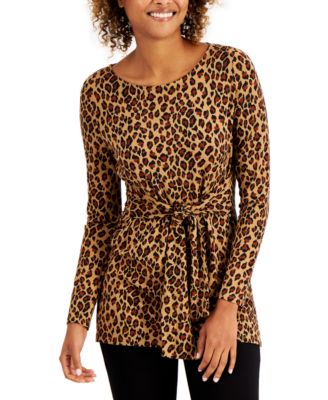 macys leopard tops