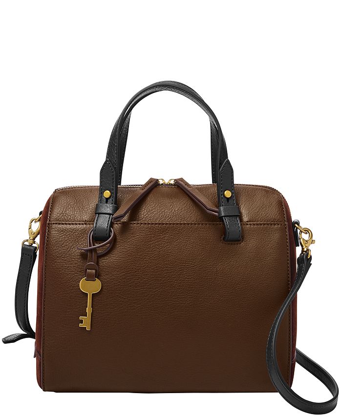 Fossil Women's Rachel Leather Satchel with Suede Gussets & Reviews