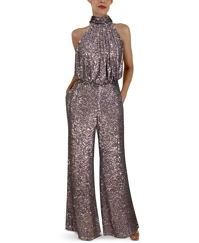 eliza j sequin jumpsuit