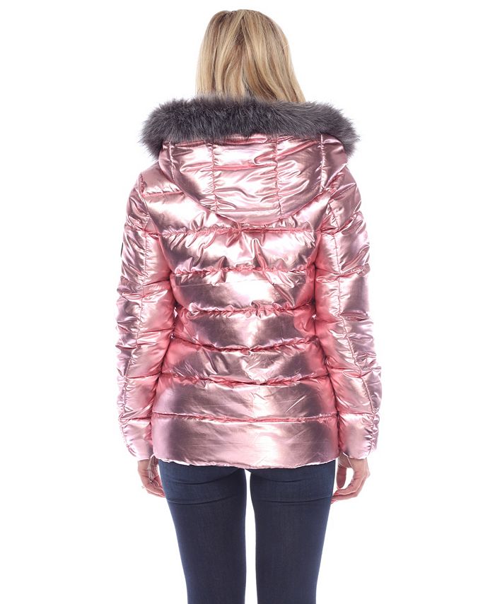 White Mark Women's Metallic Puffer Coat with Hoodie & Reviews Coats