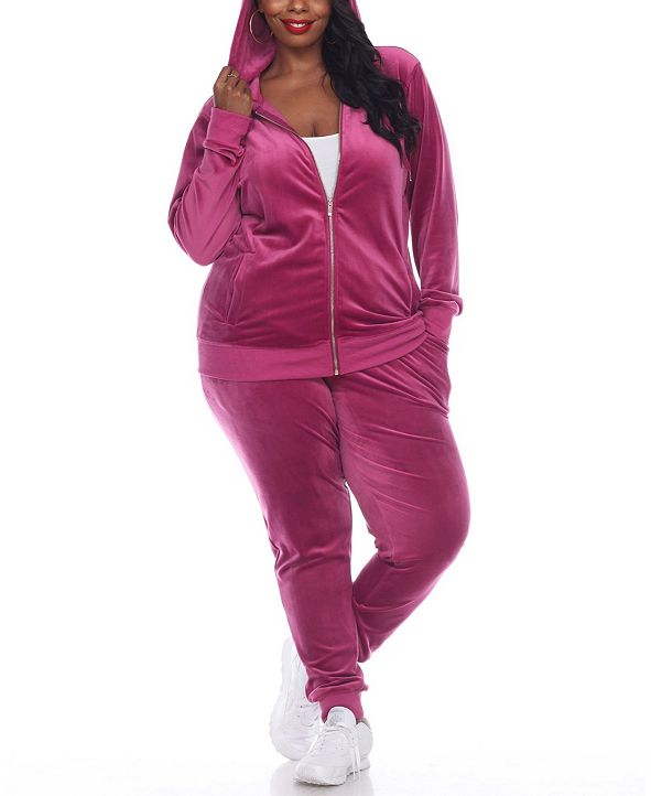 White Mark Plus Size Velour Tracksuit Loungewear 2pc Set & Reviews Bras, Panties & Lingerie