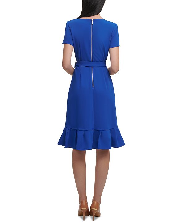 calvin klein floral pleated crepe gown