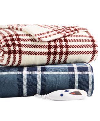 Plaid Heated Micro-Fleece Throw