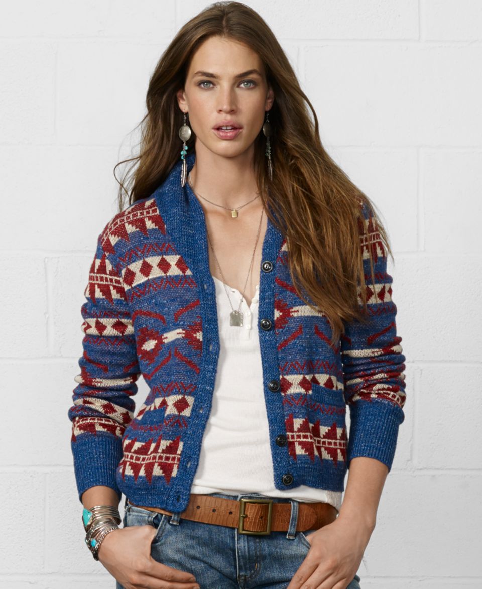 Denim & Supply Ralph Lauren Long Sleeve Southwestern Print Sweater   Sweaters   Women