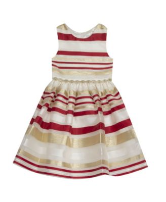 striped fit and flare dress