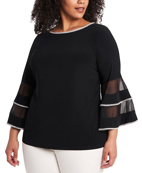 MSK Plus Size Embellished Top & Reviews - Dresses - Plus Sizes - Macy's