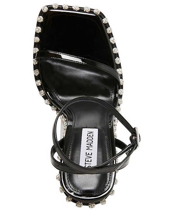 Steve Madden Women's Zelle Two-Piece Rhinestone Studded Sandals ...