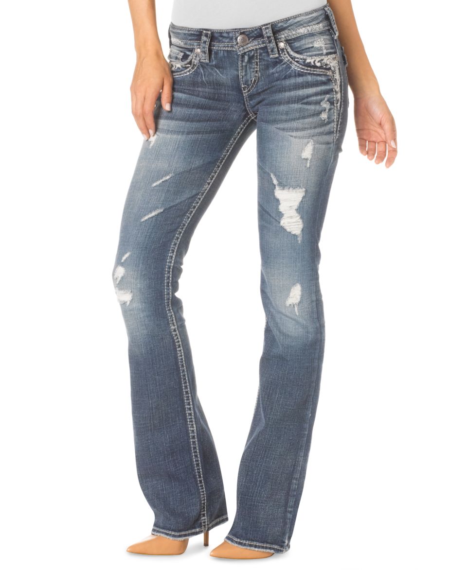 Silver Jeans Juniors Aiko Low Straight Leg Jeans   Juniors Jeans