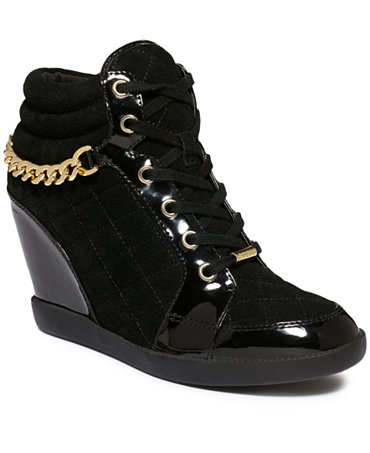 GUESS Women's Hevin Quilted Wedge Sneakers - Shoes - Macy's