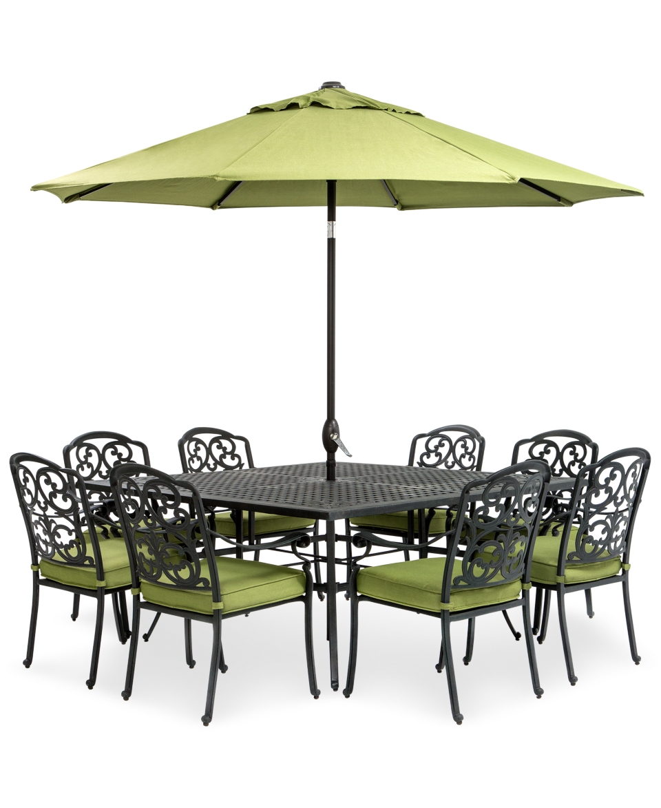 Kenbridge 9 Piece Outdoor Set 8 Dining Chairs and 64 Square Table   Furniture