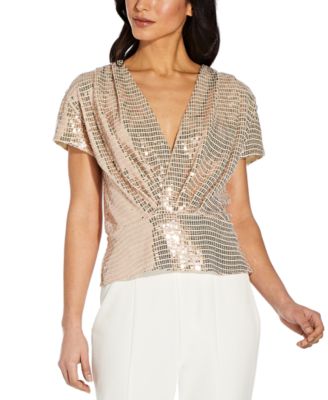 macy's gold sequin top