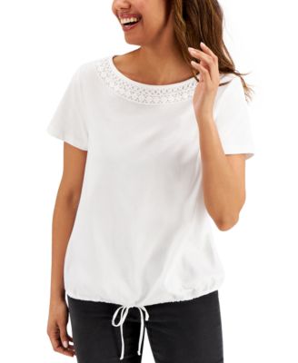 womens bubble hem tops