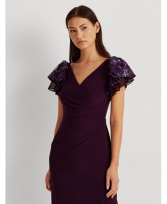 ralph lauren flutter sleeve gown
