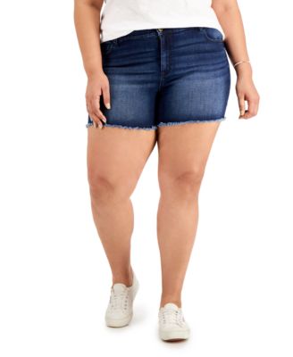 frayed plus size shorts