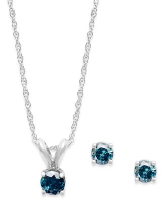 blue and white diamond necklace