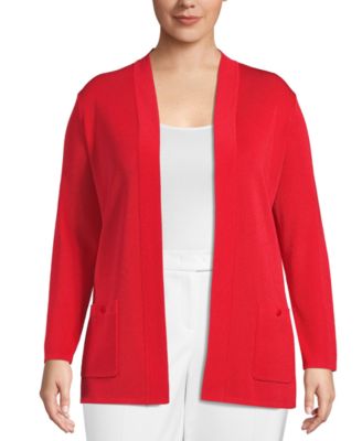 red cardigan sweater plus size