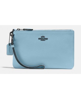 coach pebble leather wristlet