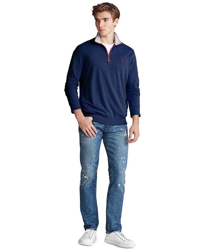 Polo Ralph Lauren Men's Cotton Mesh QuarterZip Pullover & Reviews Sweaters Men Macy's