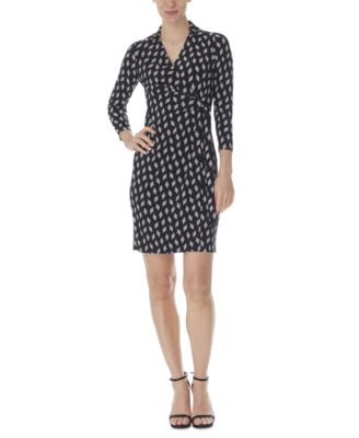 anne klein printed wrap dress